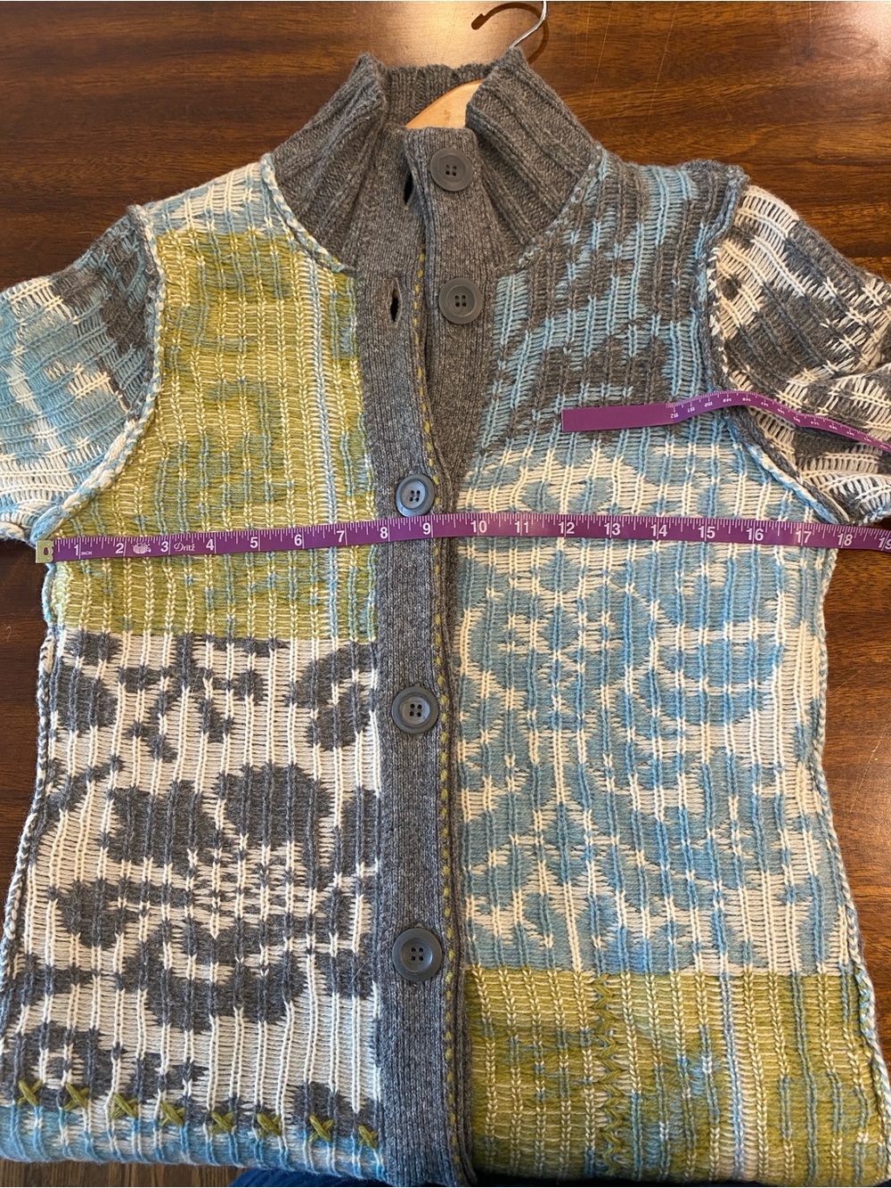 Sundance patchwork lambswool cardigan coat woman’s size XS folk art to wear - Picture 9 of 11